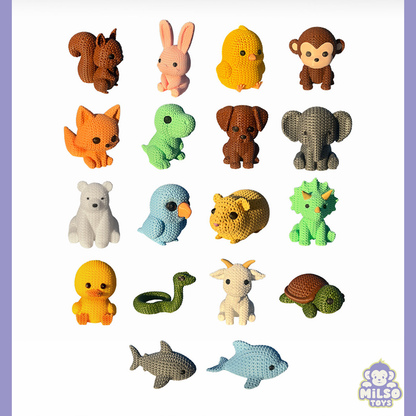 Sürpriz Kutu Örgü Dokulu Hayvan Figürü - 10 Adet