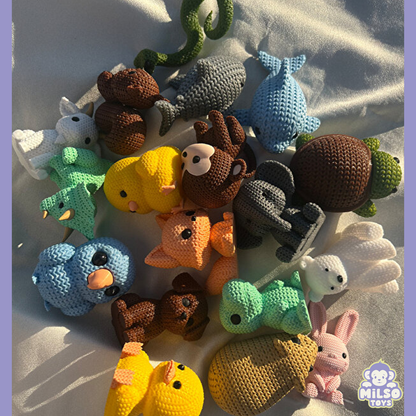 Sürpriz Kutu Örgü Dokulu Hayvan Figürü - 10 Adet